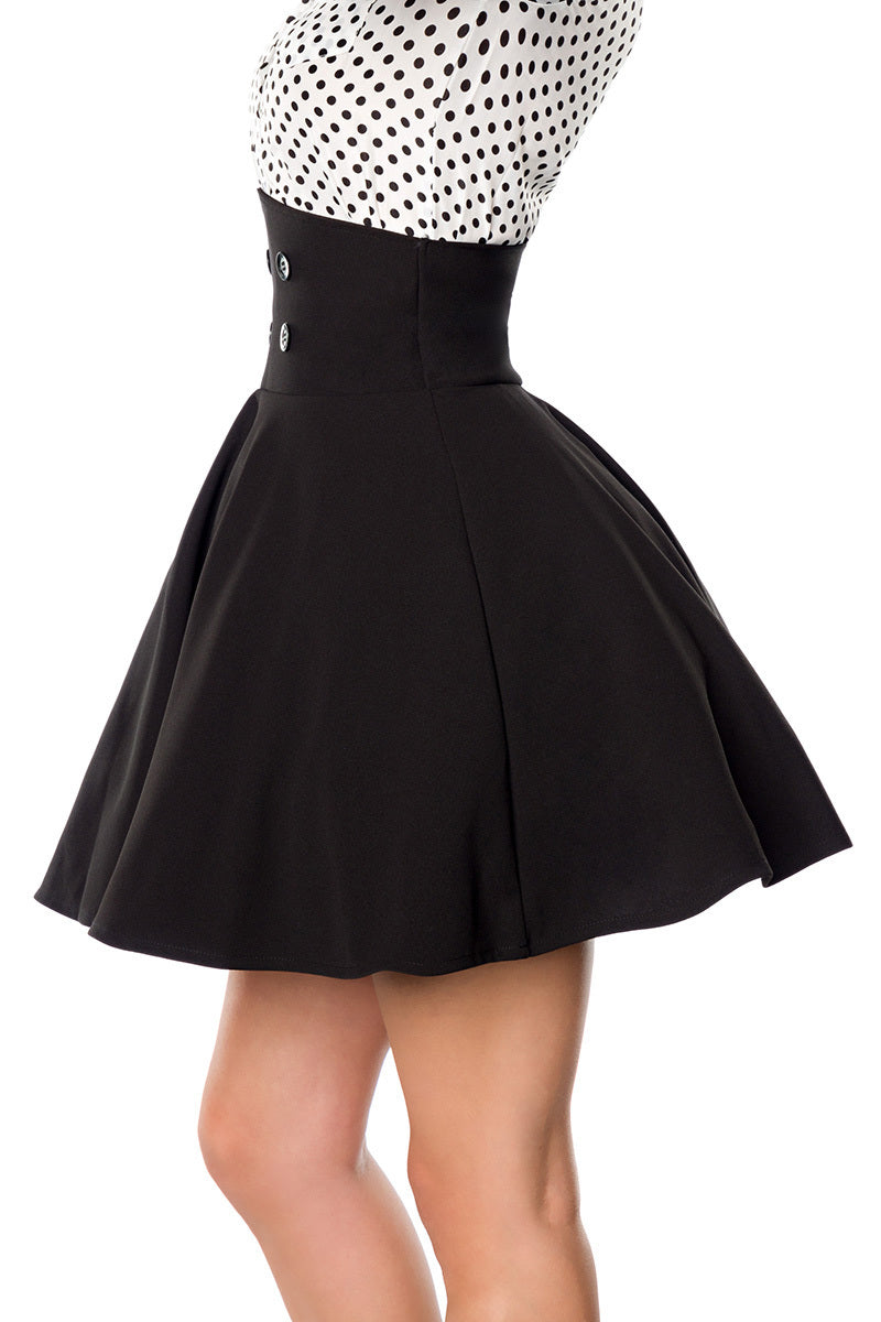 High Waist Minirock uni schwarz