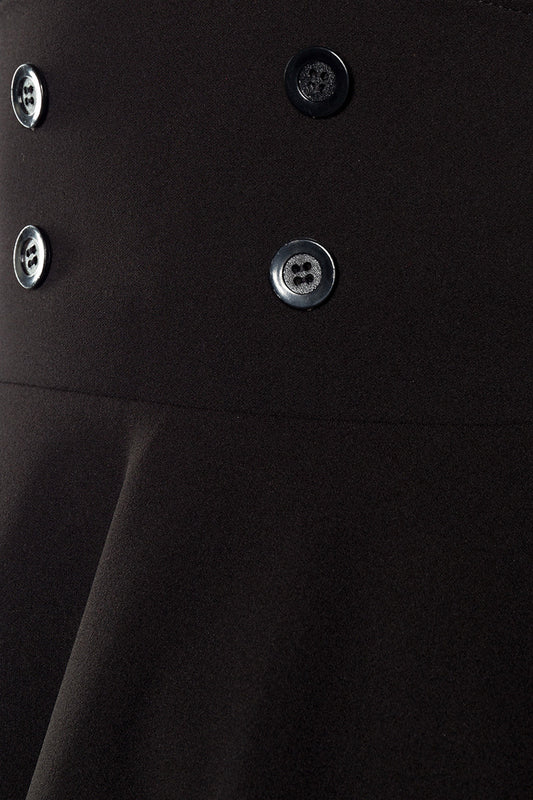 High Waist Tellerrock uni schwarz