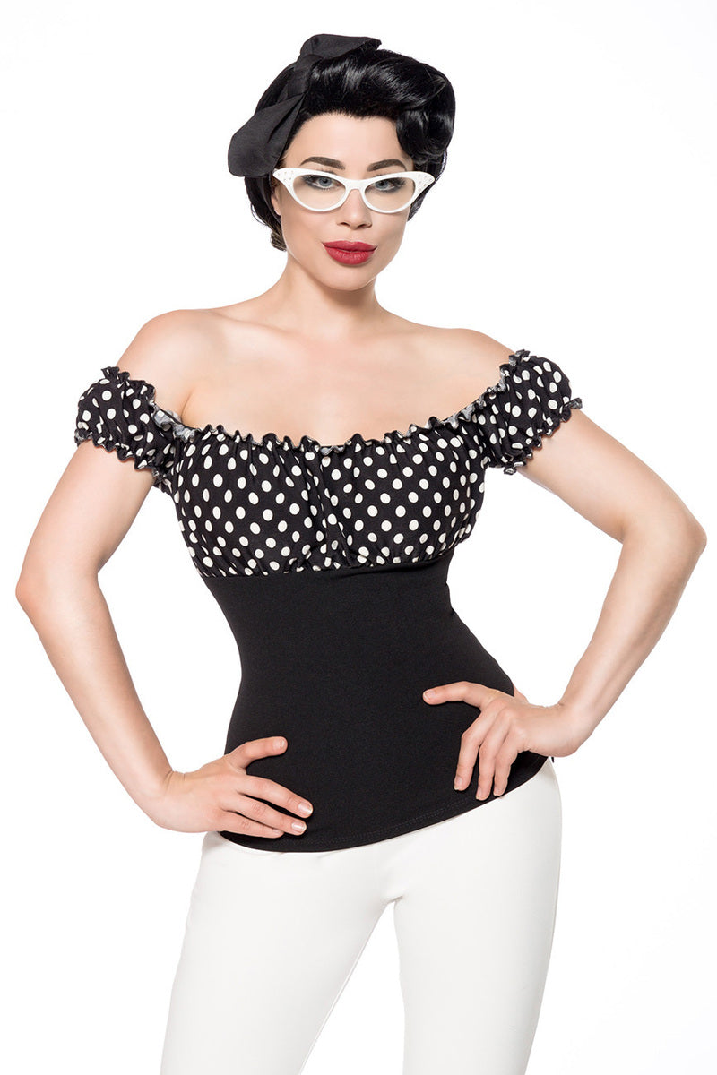 Carmen Top Polka Dot