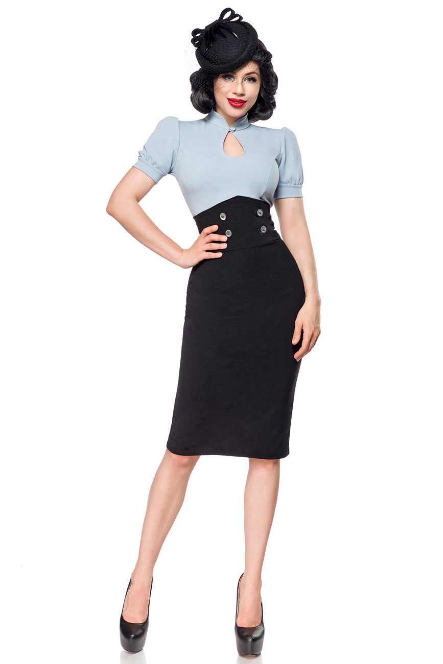 High Waist Bleistiftrock schwarz
