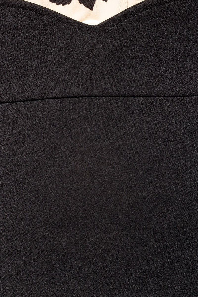 High Waist Bleistift Rock schwarz
