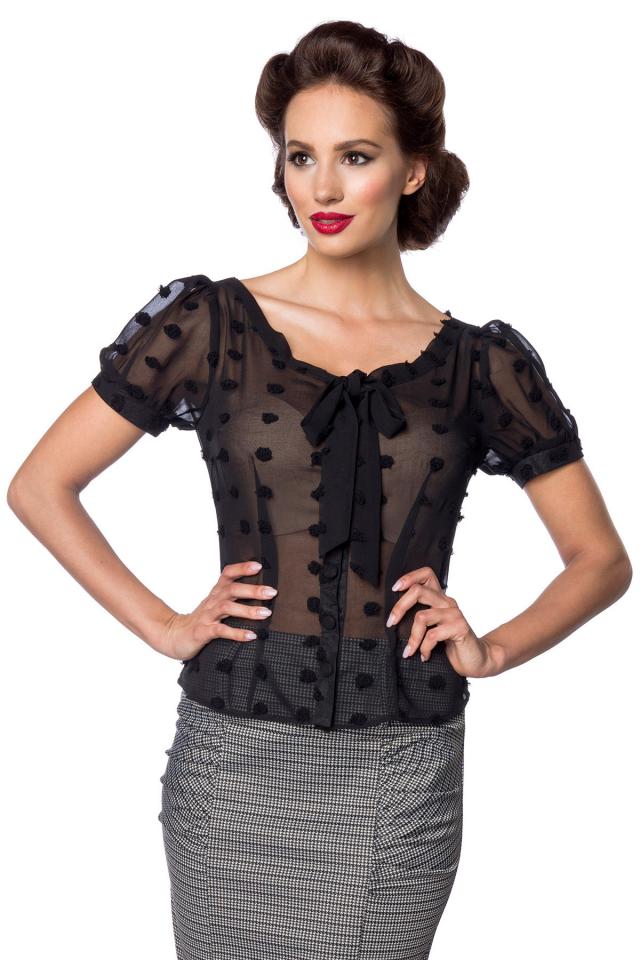 Vintage Schluppen Bluse schwarz