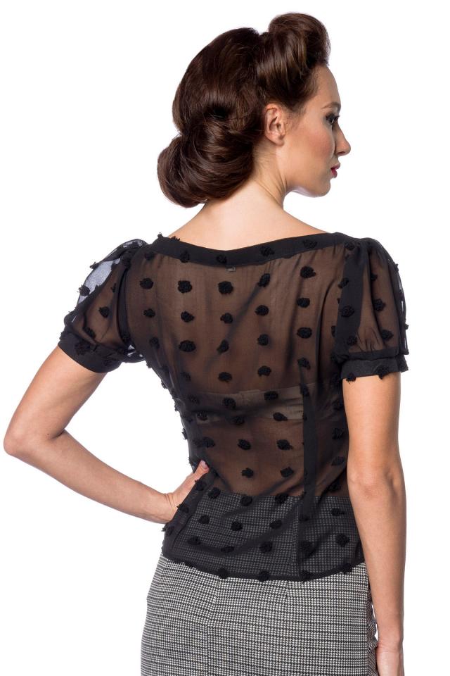 Vintage Schluppen Bluse schwarz