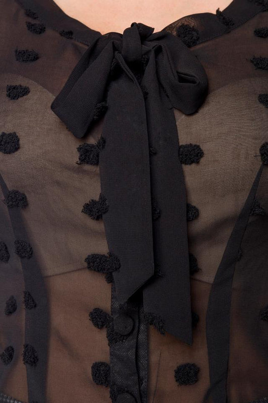 Vintage Schluppen Bluse schwarz