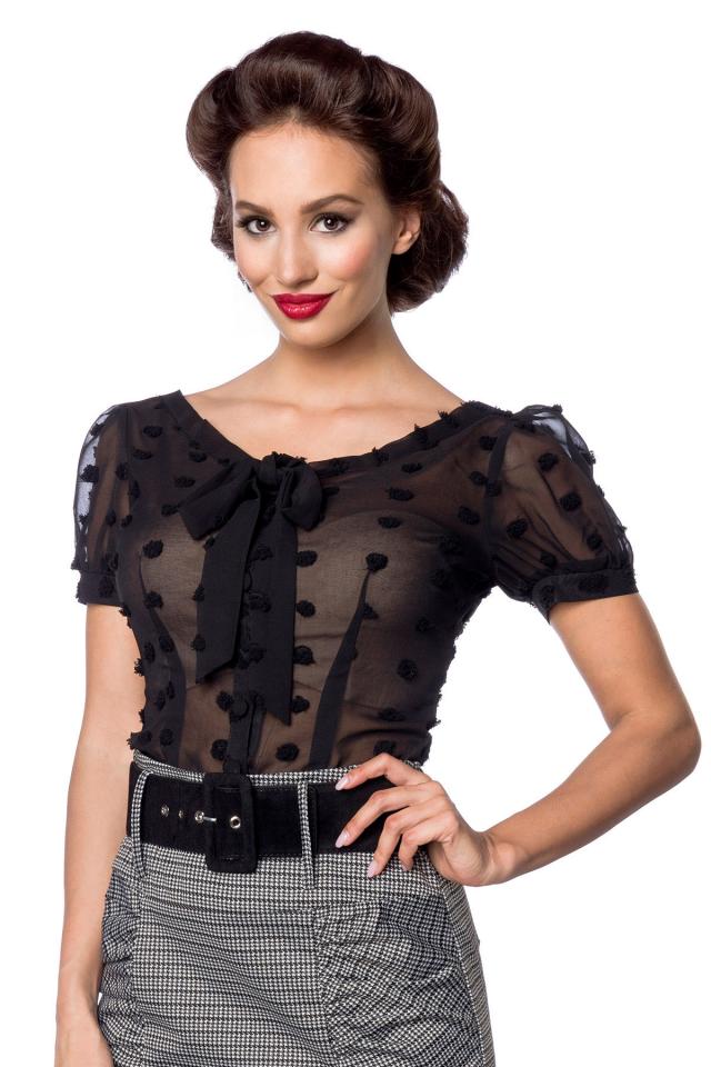 Vintage Schluppen Bluse schwarz