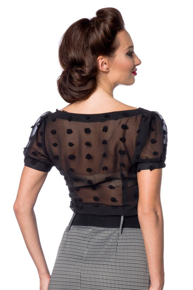 Vintage Schluppen Bluse schwarz
