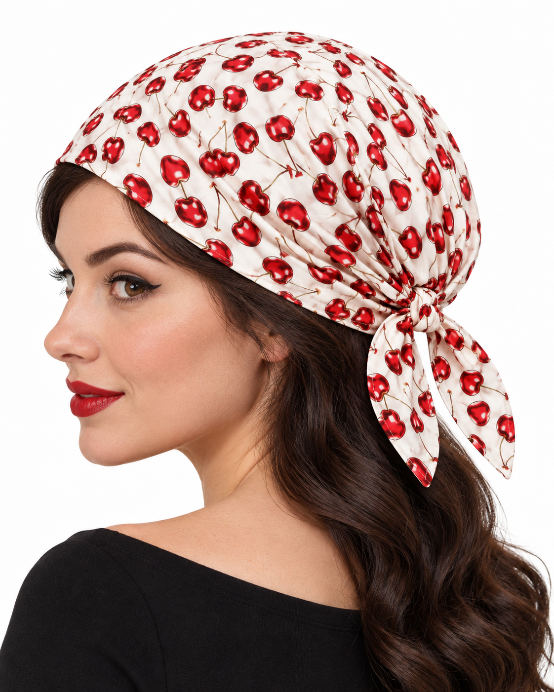 Cherry on Top – Bandana-Cap mit Kirschmuster 🍒