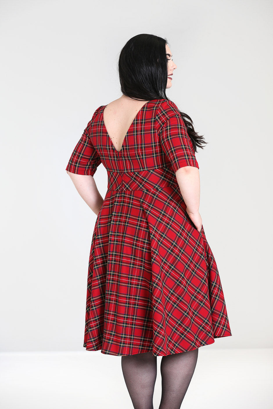 Irvine Tartan Kleid in rot-kariert