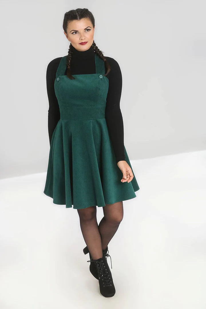 Wonder Years Latzkleid Kord grün