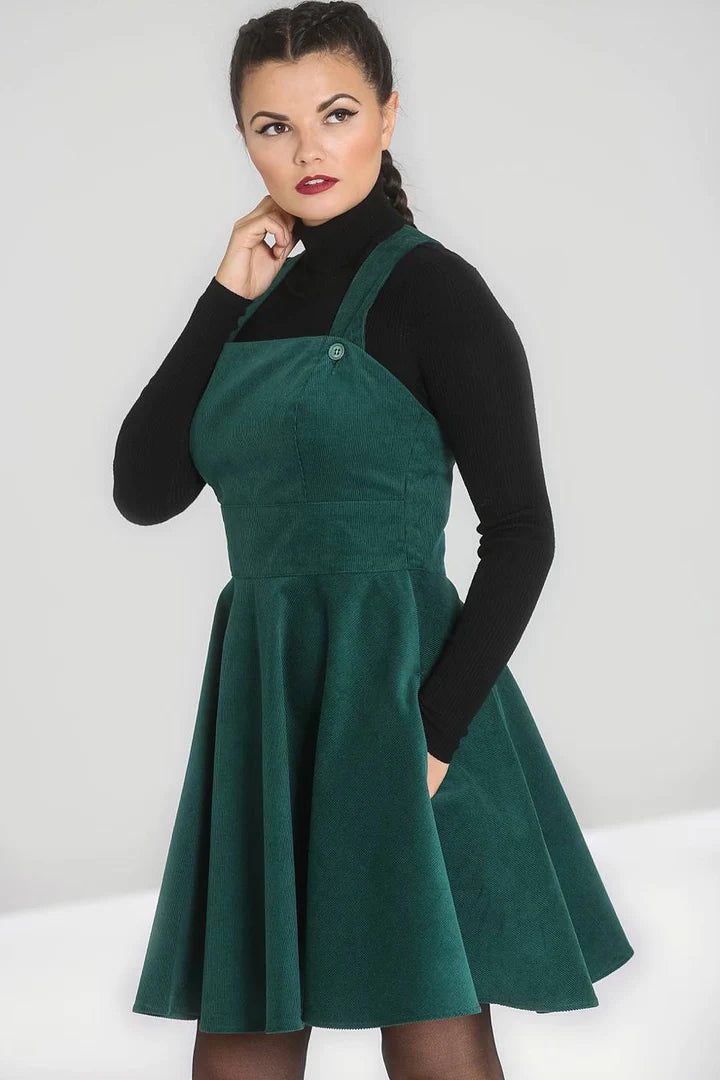 Wonder Years Latzkleid Kord grün