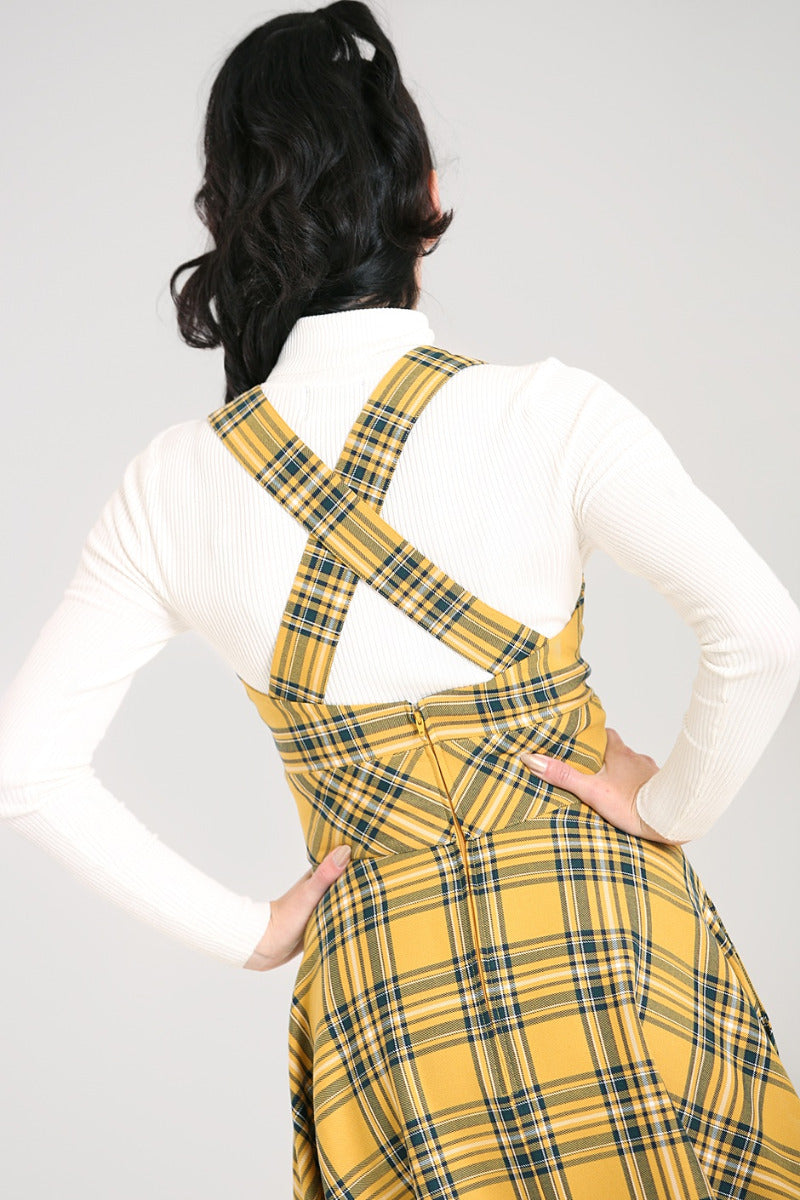 Wither Latzkleid Tartan mustard