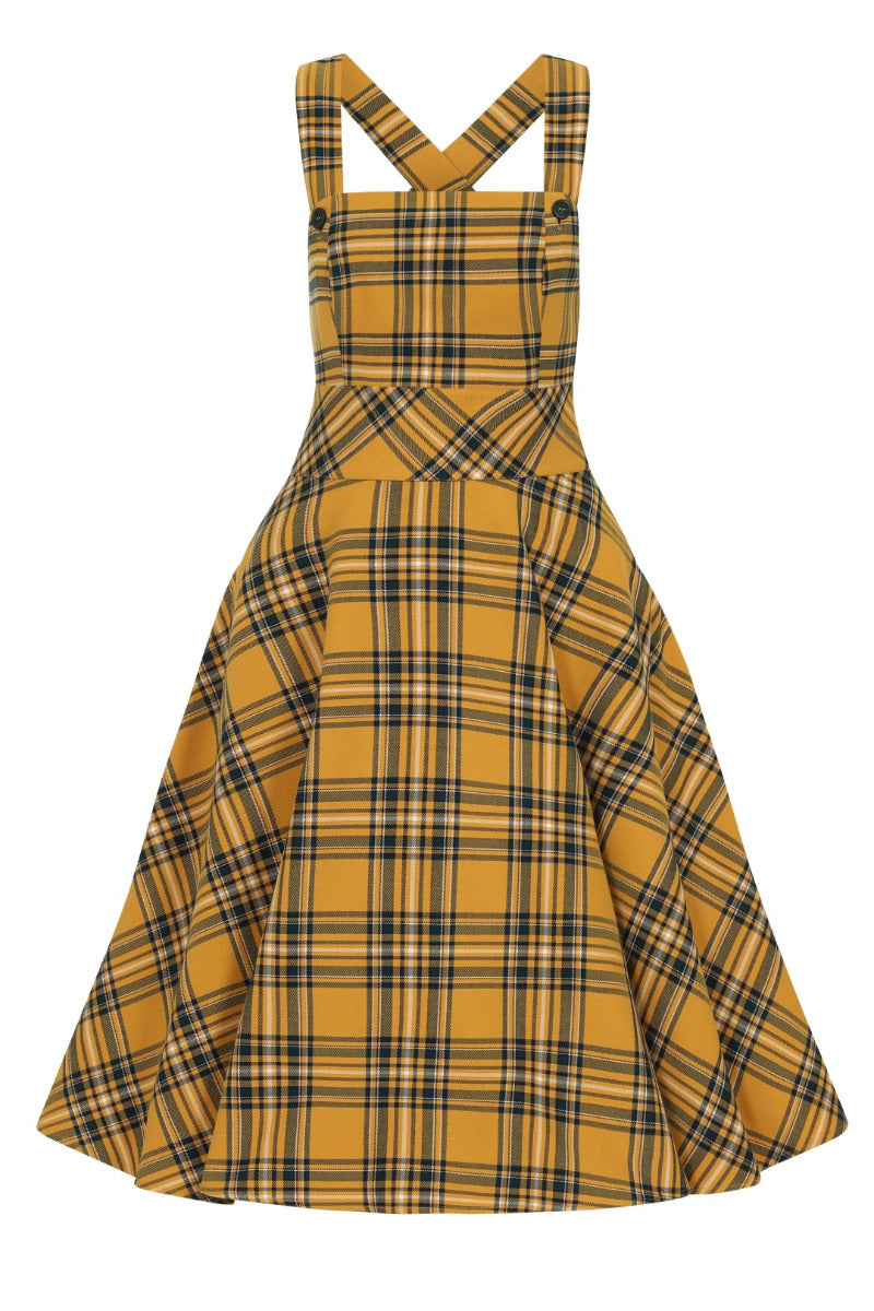 Wither Latzkleid Tartan mustard
