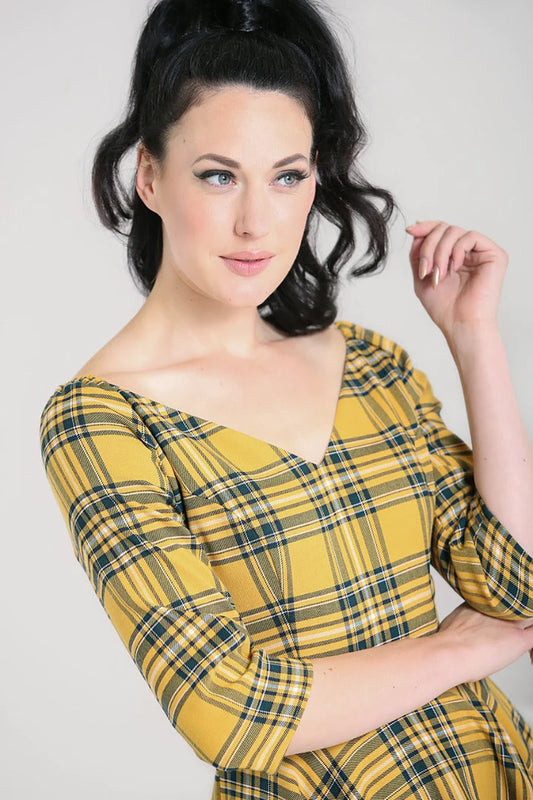Wither Tartan Kleid mustard