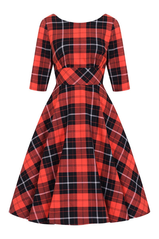 Clementine Orange Tartan Kleid