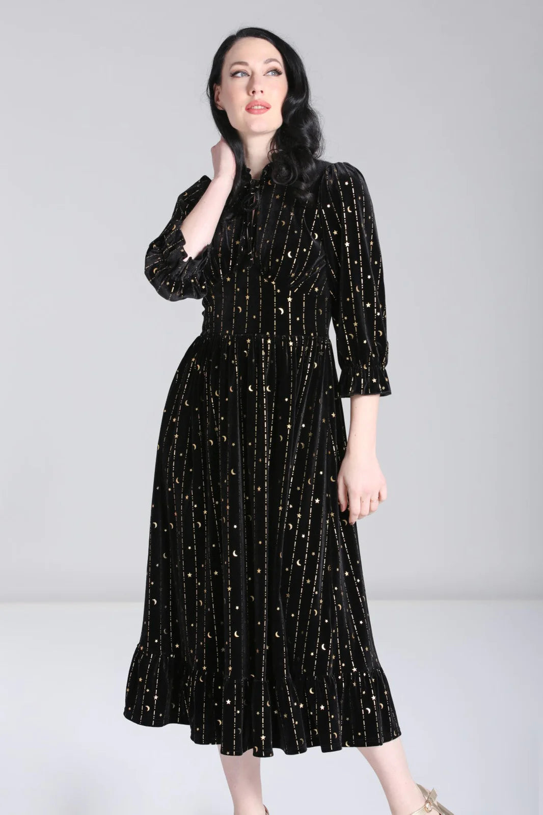 Galactica Samtkleid in schwarz