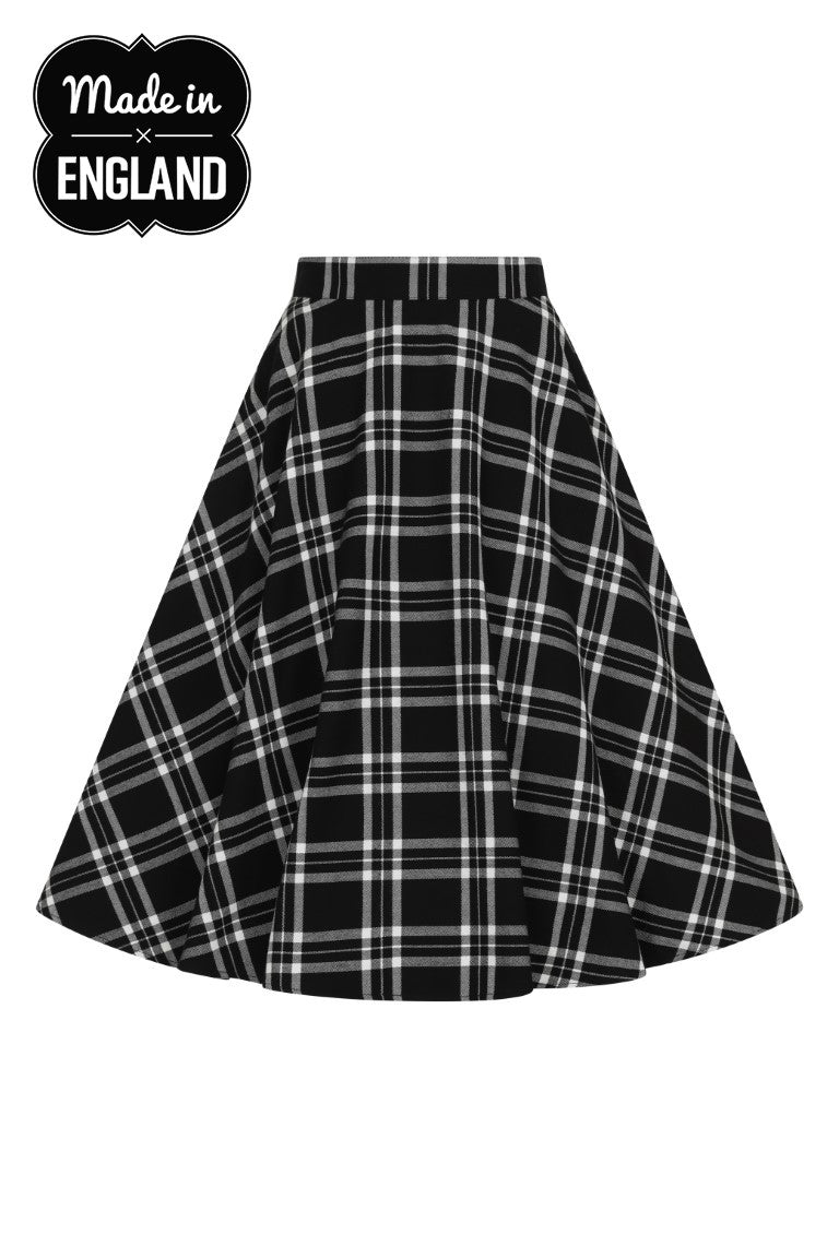 Islay Tartan Skirt schwarz-weiß