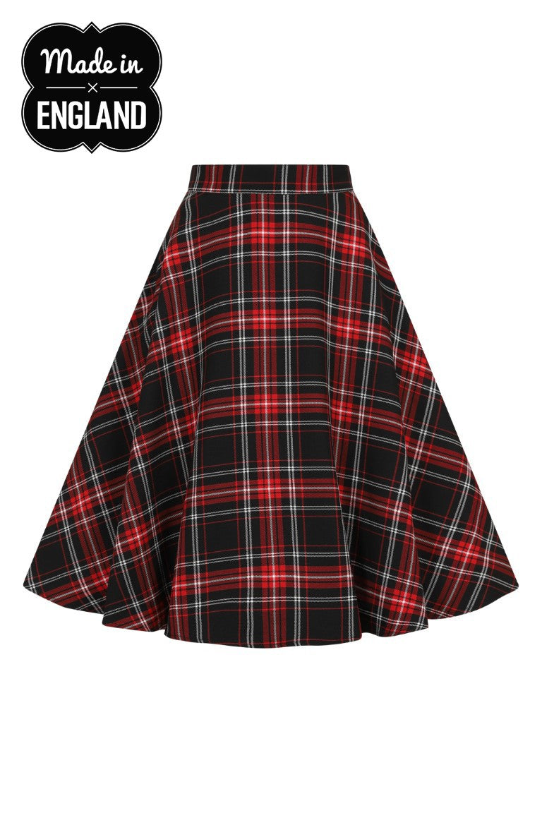Islay Tartan Skirt schwarz-rot