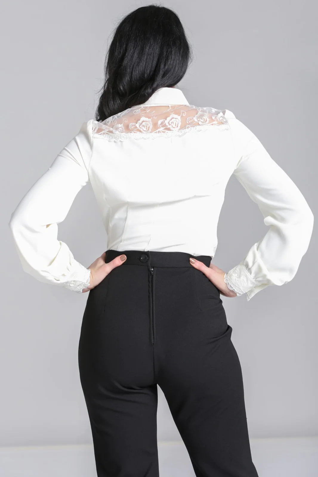 Lucille Vintage Bluse in ivory
