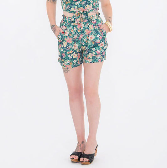 Tropical Shorts in rosé und grün