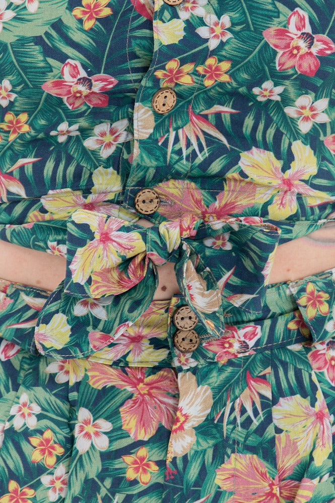 Tropical Shorts in rosé und grün