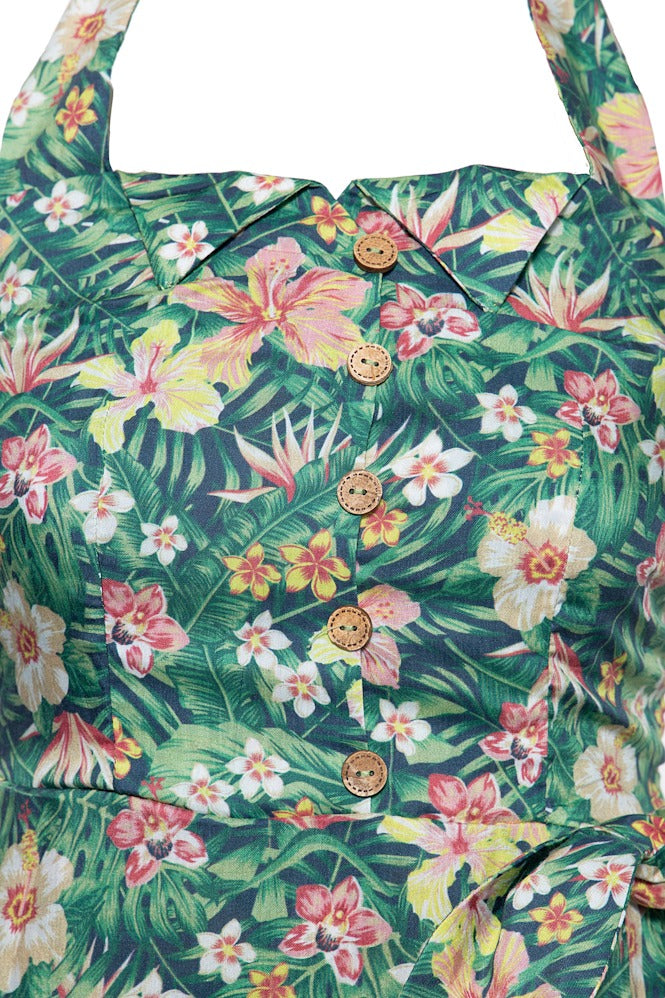 Tropical Wiggle Dress rosé und grün