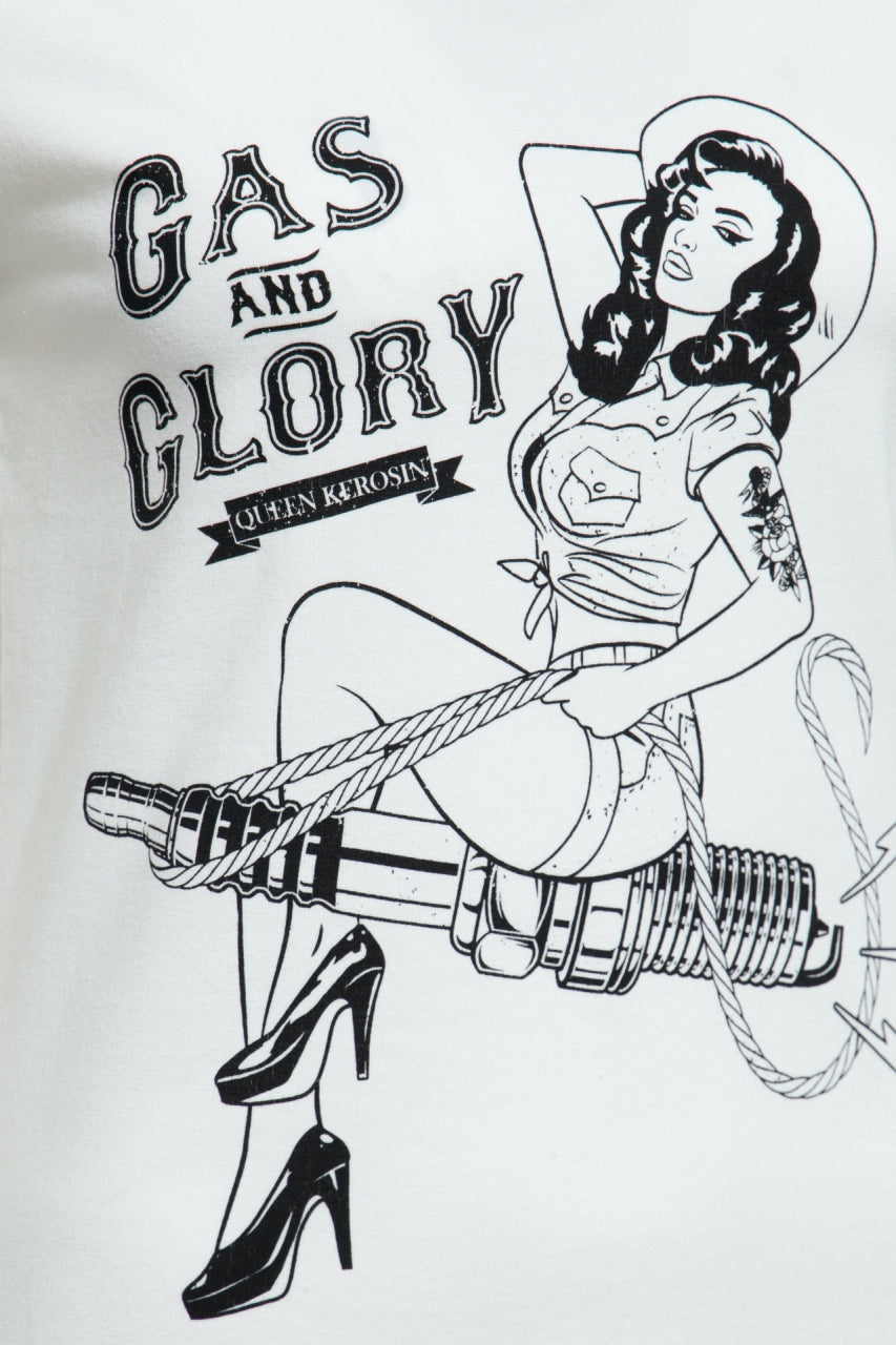 Queen Kerosin T-Shirt Gas & Glory weiß