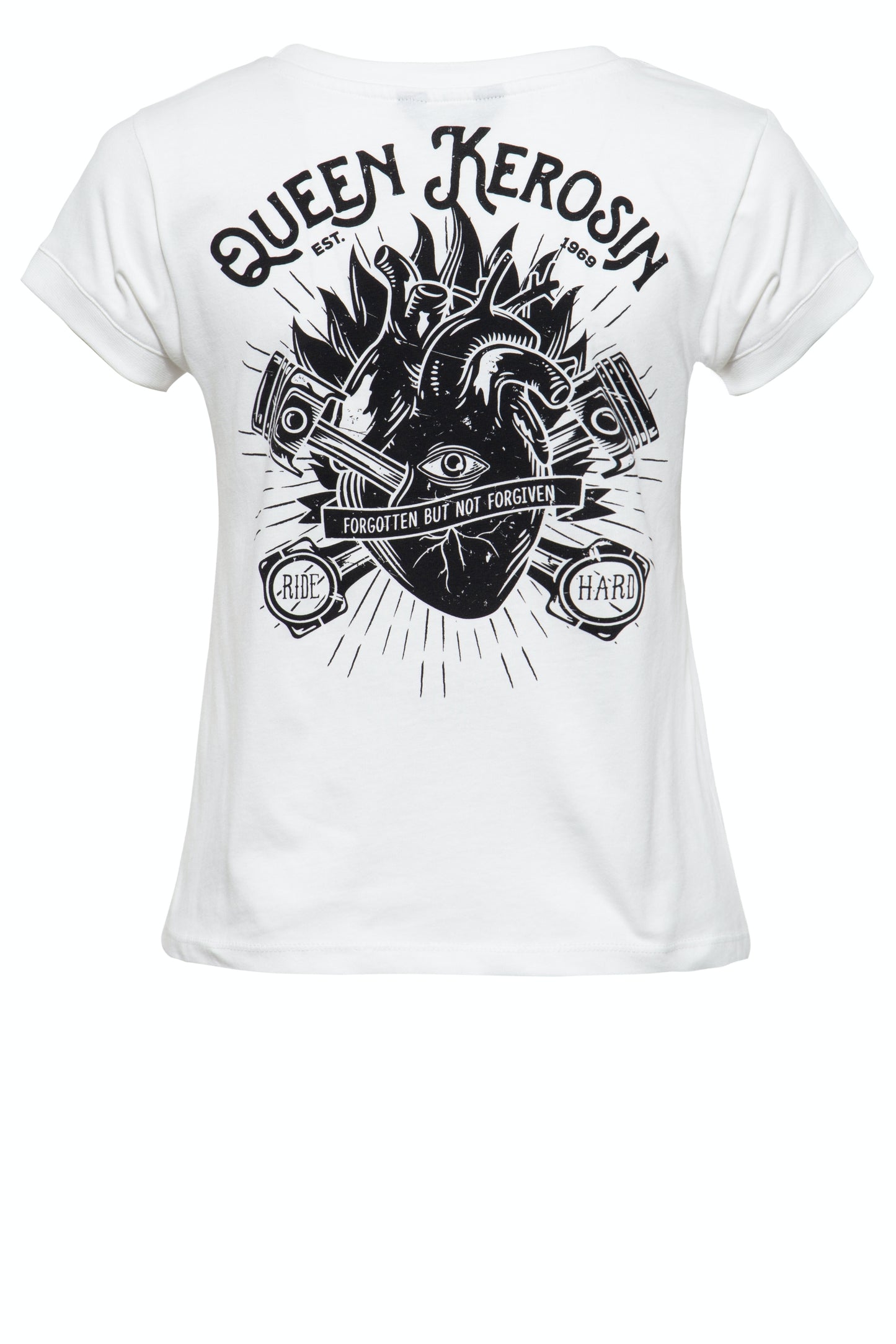 Queen Kerosin T-Shirt QK Heart loose fit weiß