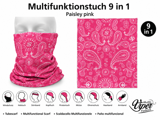 Pink Paisley Loop Multifunktionstuch