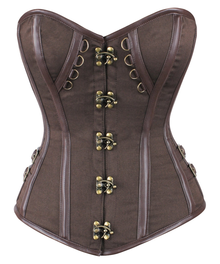 Steampunk Korsett C-Lock-Verschlüsse braun