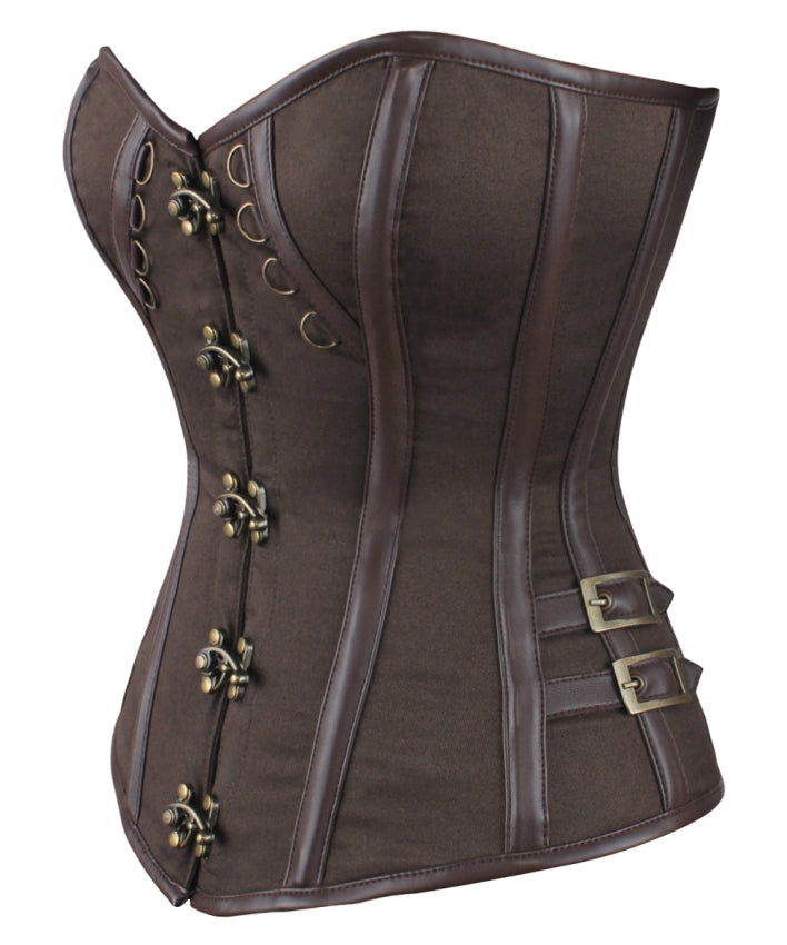 Steampunk Korsett C-Lock-Verschlüsse braun