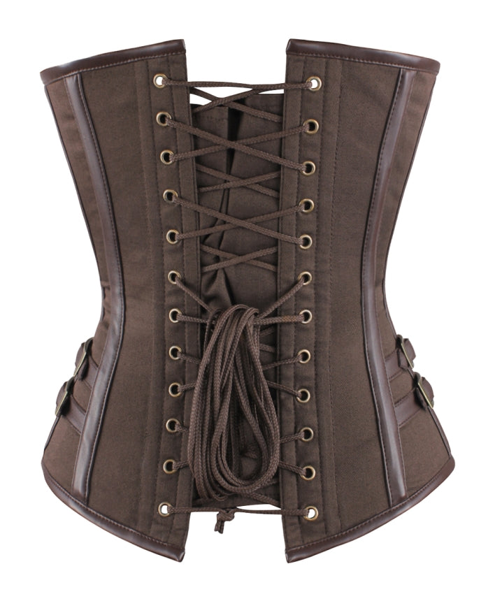 Steampunk Korsett C-Lock-Verschlüsse braun