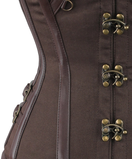 Steampunk Korsett C-Lock-Verschlüsse braun