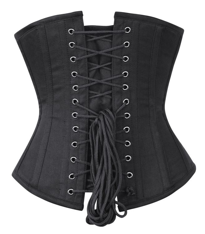 Taillen-Korsett Twill schwarz
