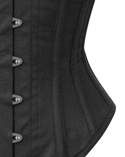 Taillen-Korsett Twill schwarz