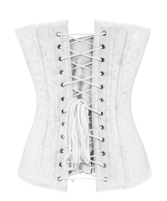 Amy Vollbrust-Korsett Brokat weiß
