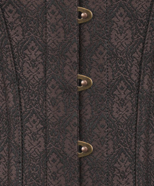 Brokat Korsett Unterbrust dunkelbraun