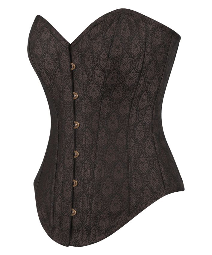 Korsett Brokat braun Vollbrust