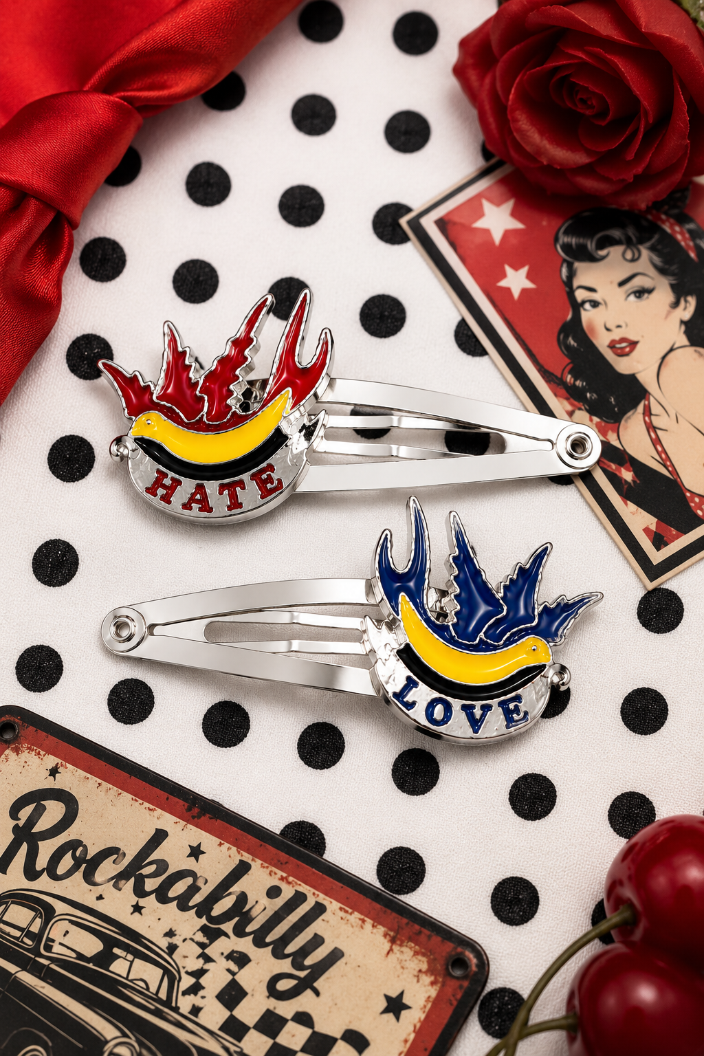 Love & Hate Rockabilly Dove Haarspangen