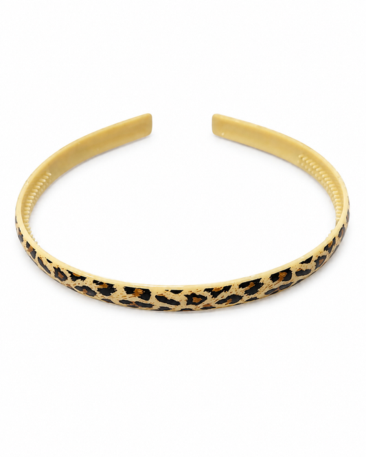 Wild Leo Haarrreif - schmaler Reif mit Animal Print