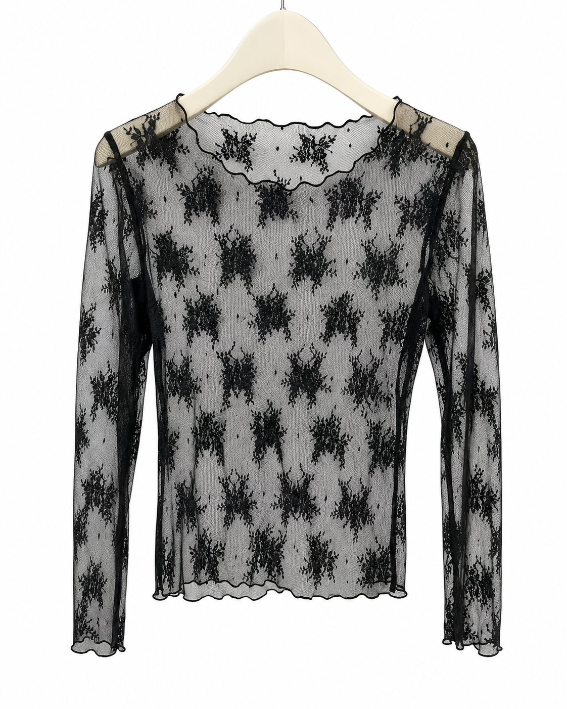 Top aus feiner floraler Spitze