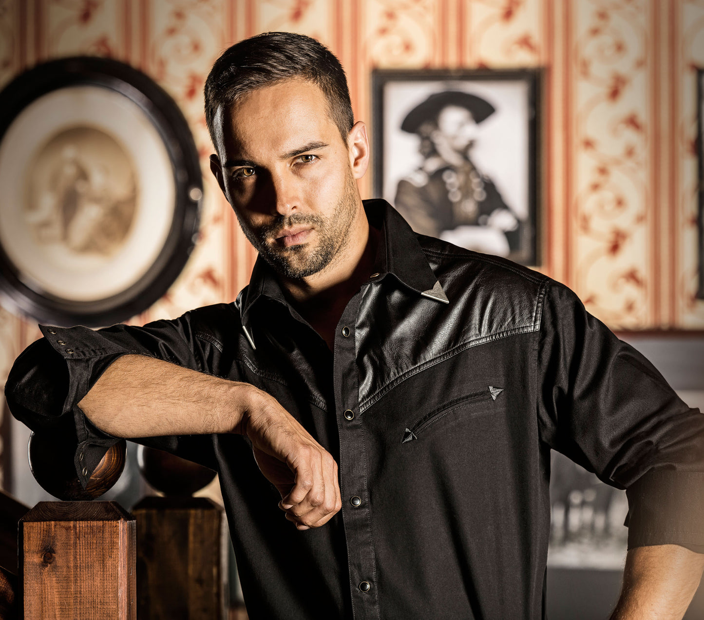 Western-Hemd Spencer schwarz