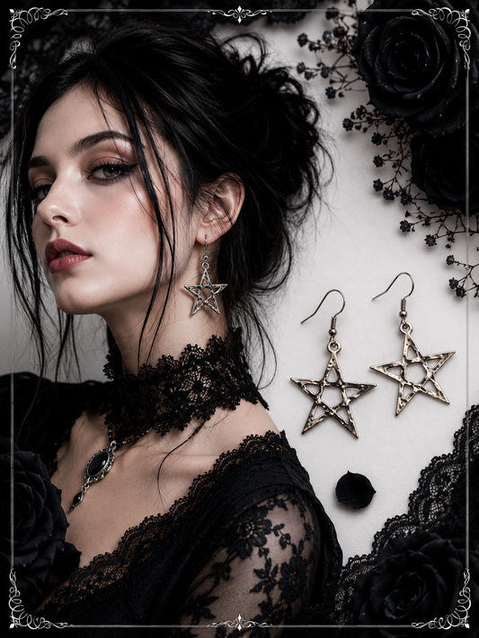 Ohrringe Witchcraft - Gothic Ohrschmuck mit Hexenstern