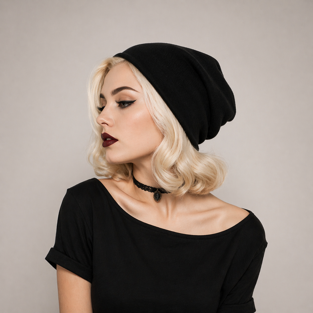 Summer Beanie Jersey schwarz