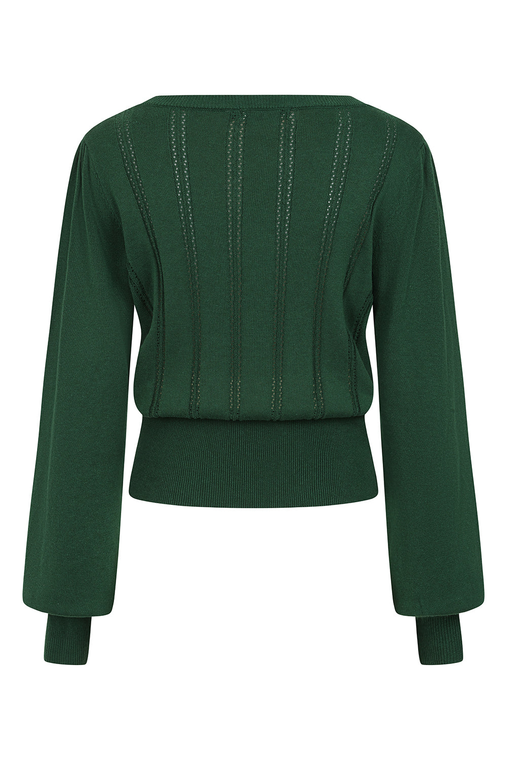 Angel Pointelle Knit Jumper bottle green – Seitenansicht