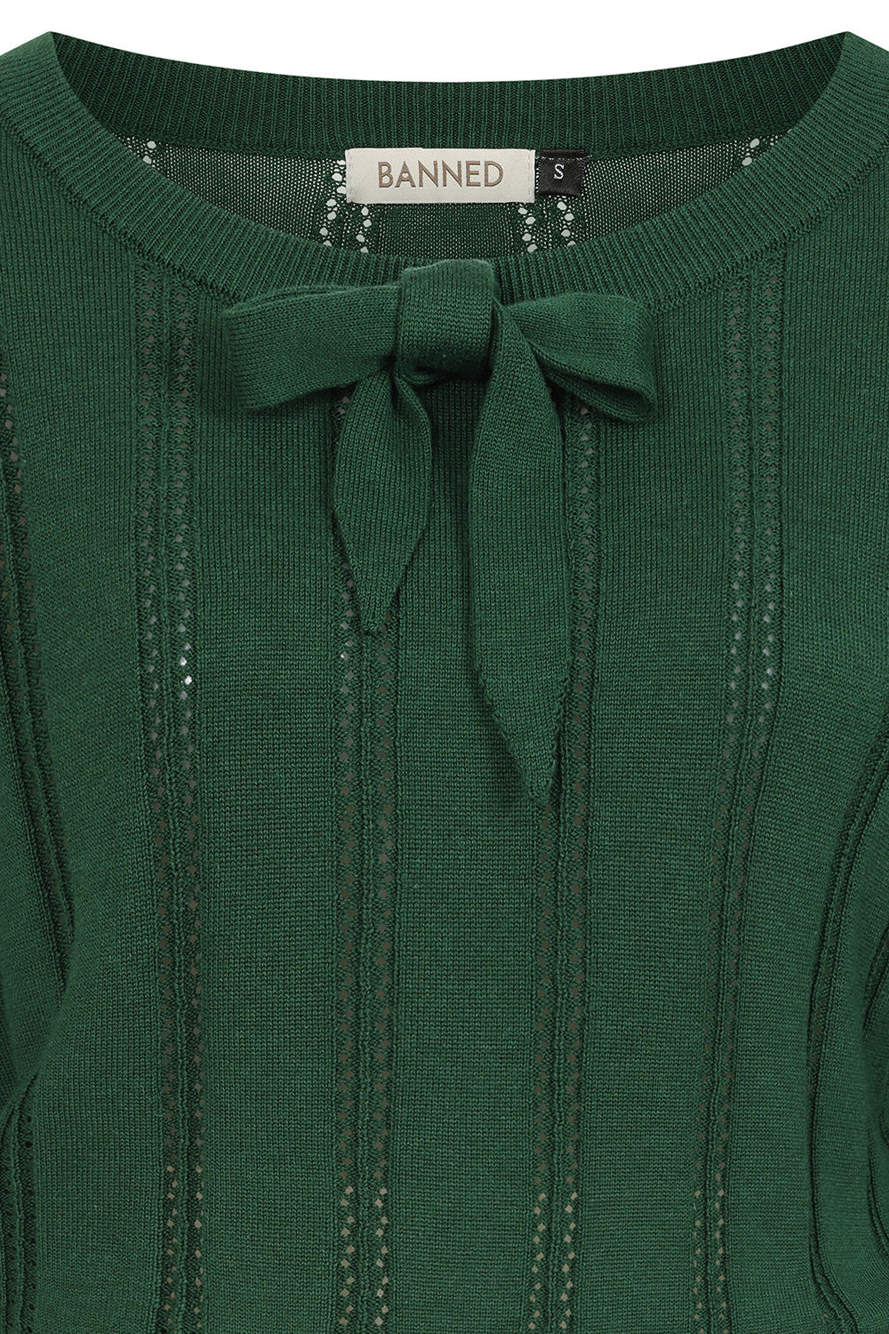 Angel Pointelle Knit Jumper bottle green – Rückansicht