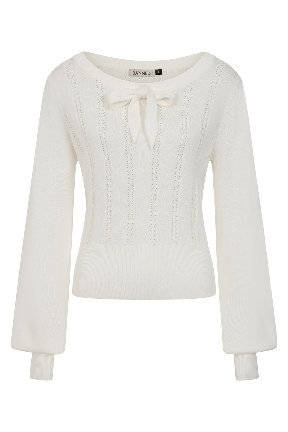Angel Pointelle Knit Jumper offwhite – Vorderansicht