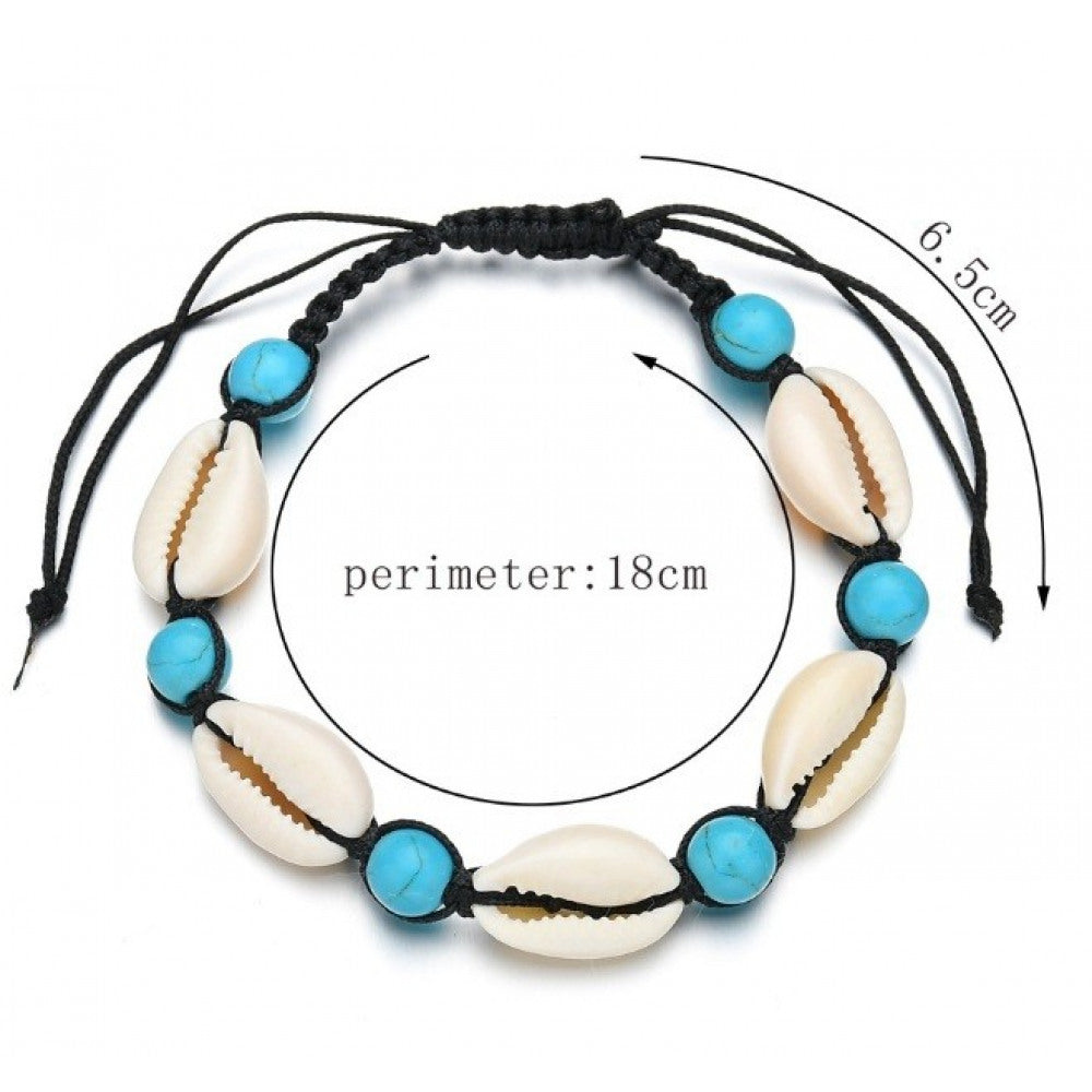 Fußkettchen Muscheln türkis