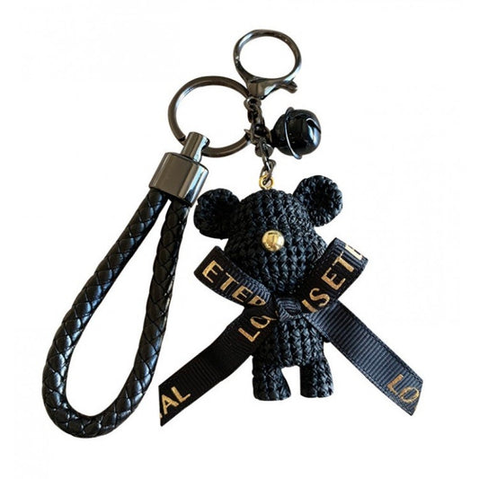 Schlüsselanhänger Taschendeko Bär schwarz