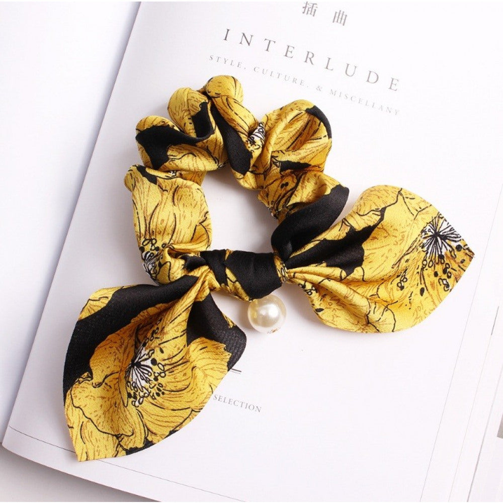 Haarband mit Perle mustard