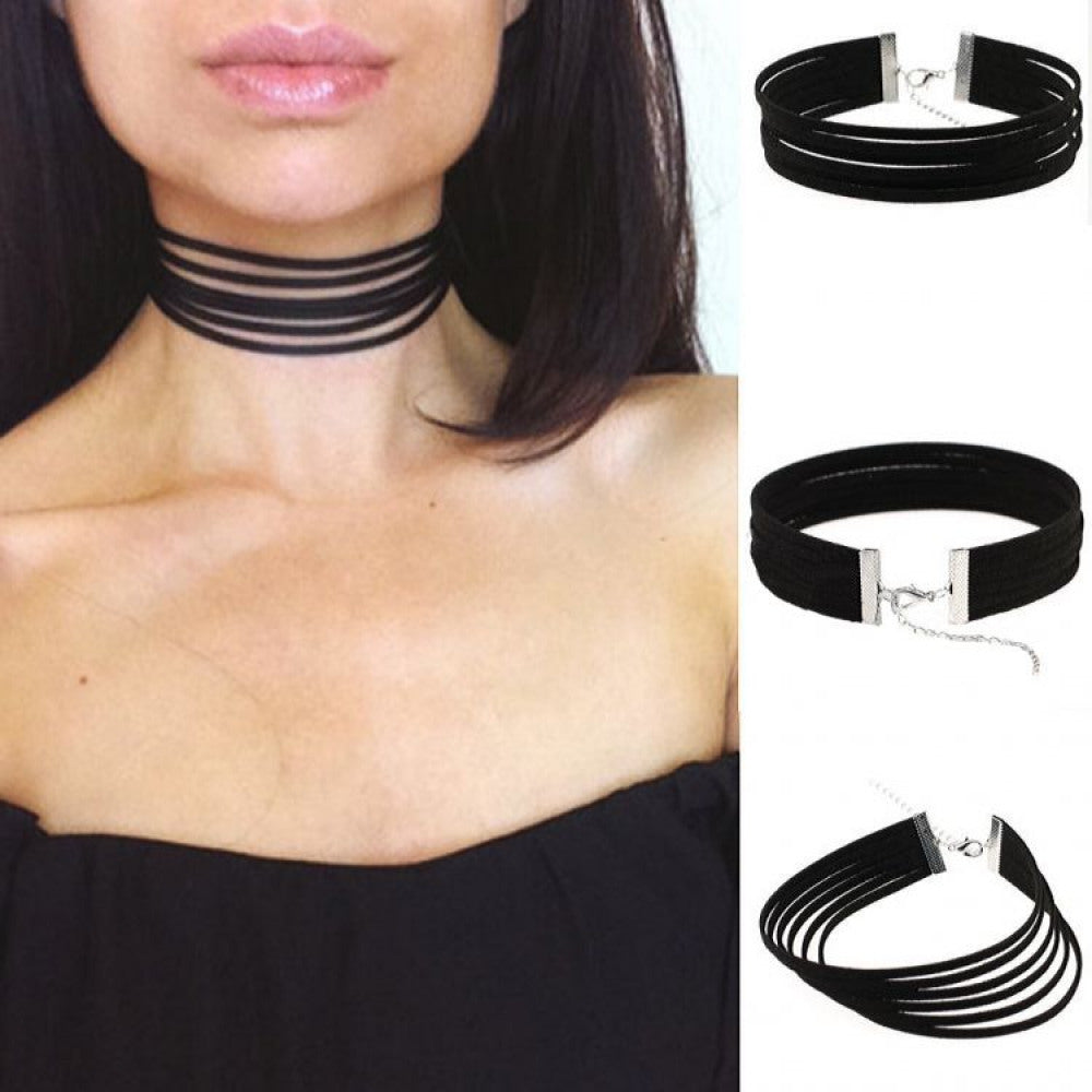 Lederoptik Choker - Gothic Style Halsband